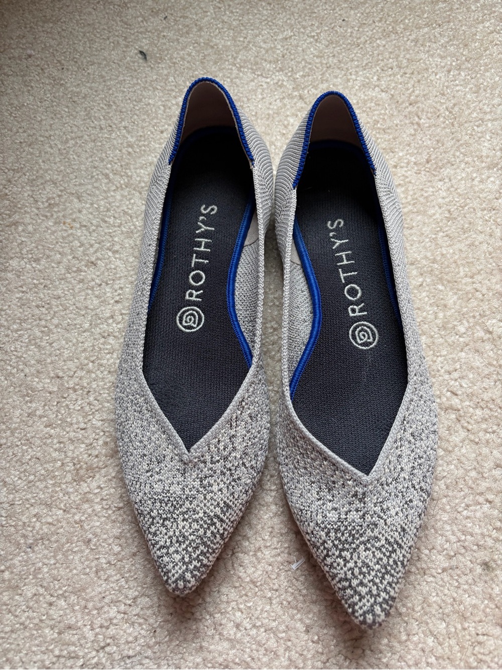 Rothy's Pointed Flat - Sparkly Gray
